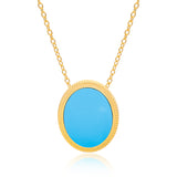 Ara Turquoise Pendant Vermeil Necklace