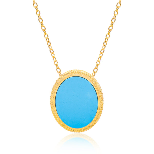 Ara Turquoise Pendant Vermeil Necklace