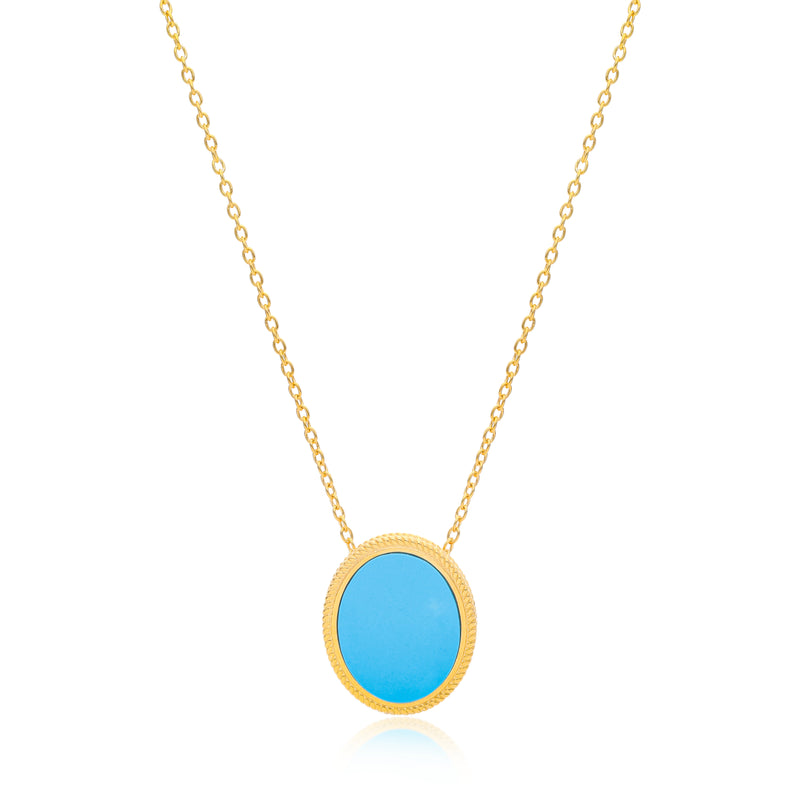 Ara Turquoise Pendant Vermeil Necklace