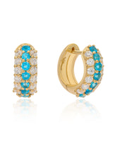 Timeless Sparkle Neon Apatite Vermeil Huggies