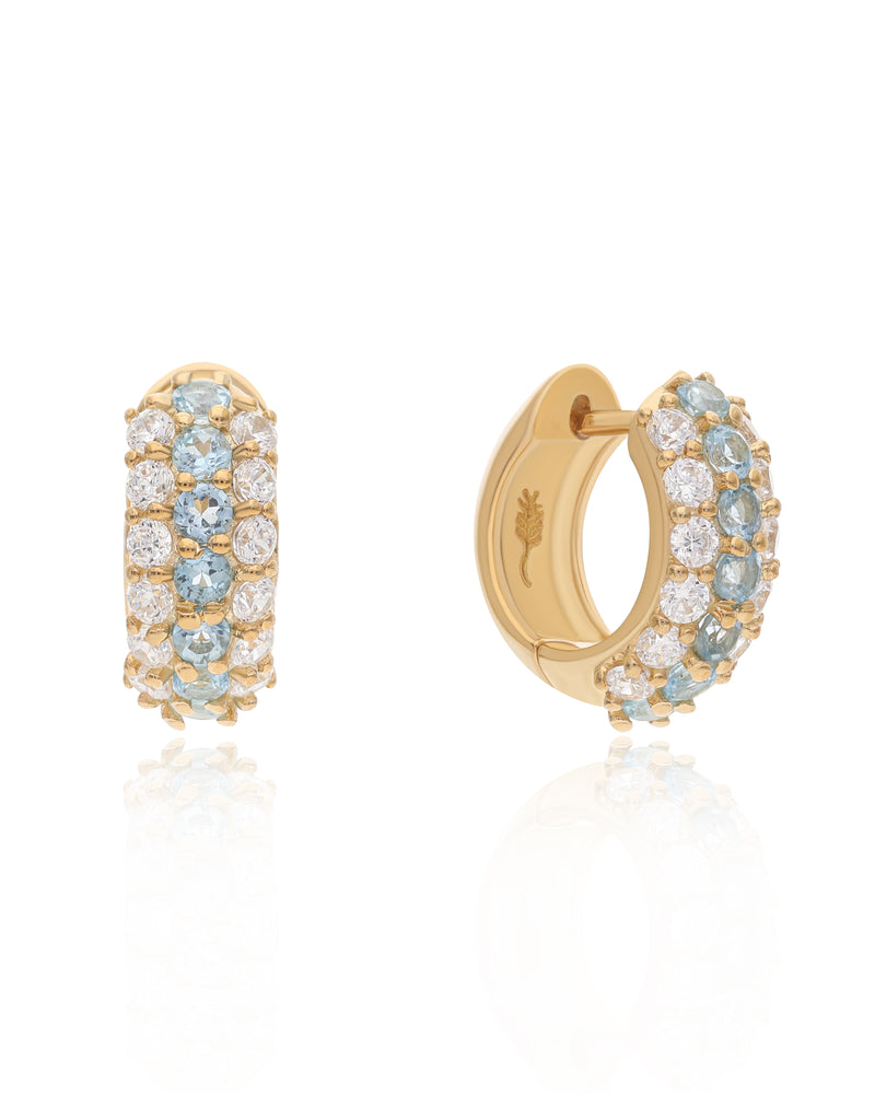 Timeless Sparkle Huggies - Swiss Blue Topaz