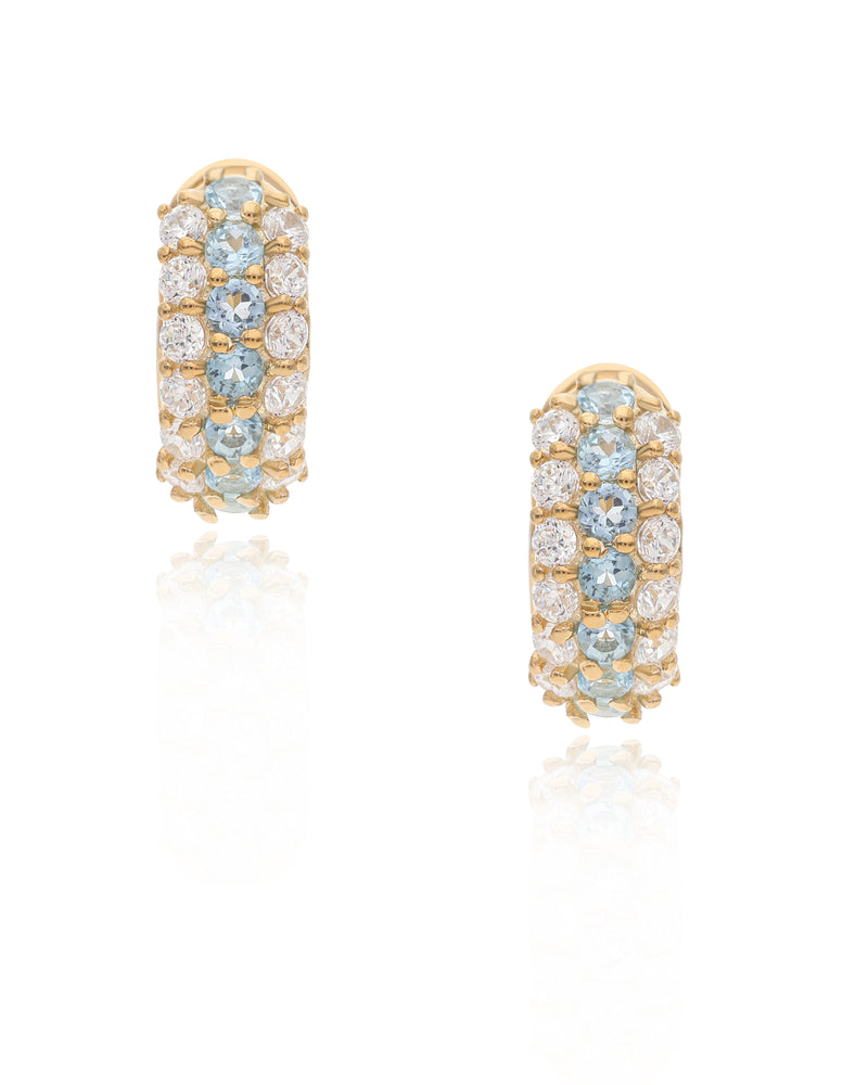 Timeless Sparkle Huggies - Swiss Blue Topaz