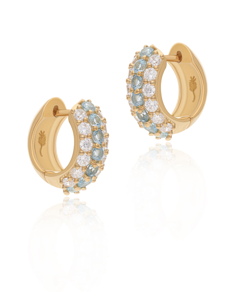 Timeless Sparkle Huggies - Swiss Blue Topaz