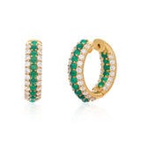 Timeless Sparkle Hoops - Green Onyx