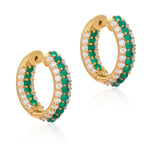 Timeless Sparkle Hoops - Green Onyx