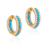 Timeless Sparkle Hoops - Turquoise