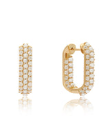 Timeless Sparkle U-Shaped Pearl Vermeil Hoops