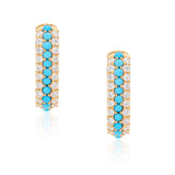 Timeless Sparkle U-shaped Turquoise Vermeil Hoops