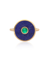 Allia 14k Gold Lapis and Emerald Ring