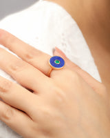 Allia 14k Gold Lapis and Emerald Ring