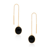 Black Onyx Vermeil Threader Earrings