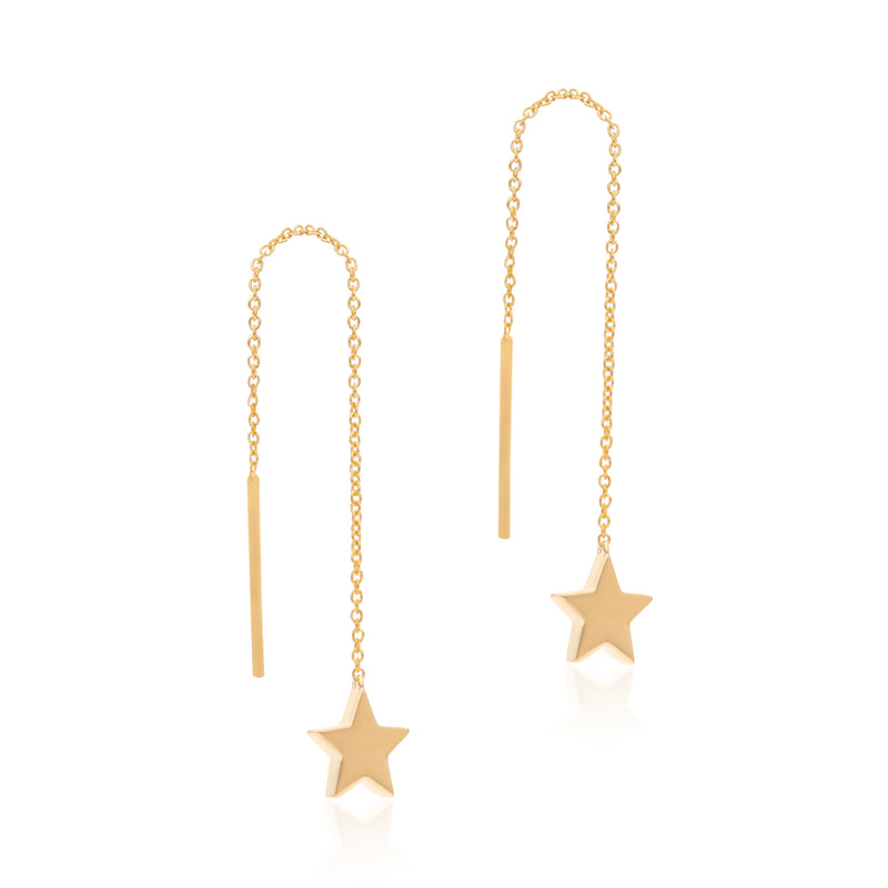 Star Vermeil Threader Earrings