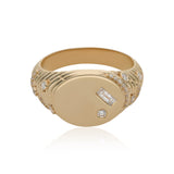 Ethereal Diamond 14k Gold Signet Ring