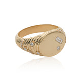 Ethereal Diamond 14k Gold Signet Ring