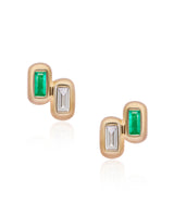 Ethereal Caress Duo Diamond & Emerald Studs