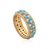 Jodhpur Sparkle Turquoise Vermeil Ring