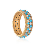 Jodhpur Sparkle Turquoise Vermeil Ring