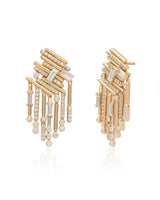 Ethereal Waterfall Diamond 14k Gold Chandelier Earrings