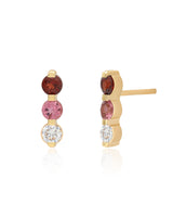 Candy Bar Pink Tourmaline 14k Gold Earrings