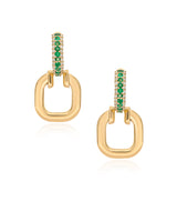 Pillow-Talk 14k Gold Hoops -Emerald