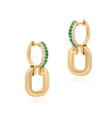 Pillow-Talk 14k Gold Hoops -Emerald