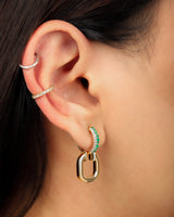 Pillow-Talk 14k Gold Hoops -Emerald