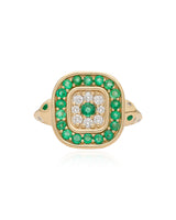 Pillow-Talk 14k Gold Ring - Emeralds