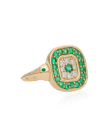 Pillow-Talk 14k Gold Ring - Emeralds