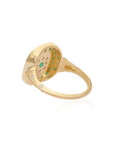 Pillow-Talk 14k Gold Ring - Emeralds