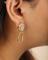 Molten Flame Moonstone Vermeil Earrings