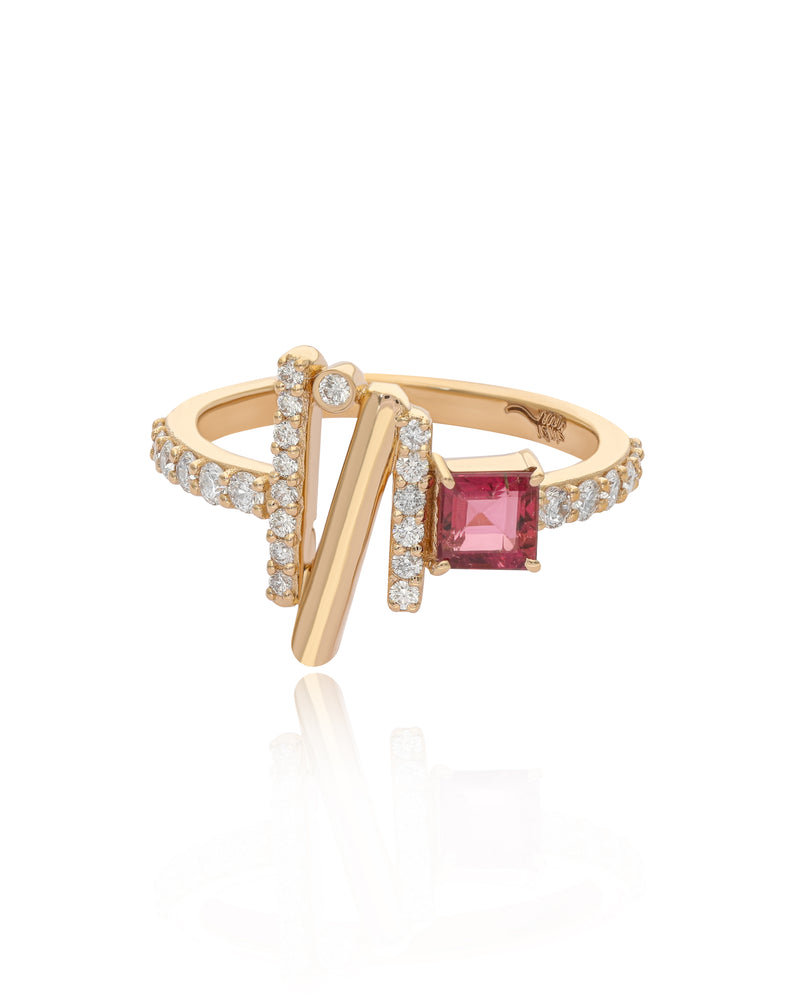 Ethereal Joy Pink Tourmaline 14k Gold Ring