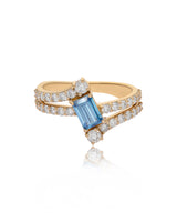 Aquamarine & Diamond 18k Gold Ring