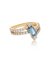 Aquamarine & Diamond 18k Gold Ring