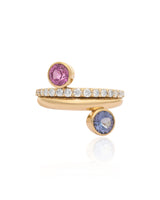 Domed Pink Sapphire 18k Gold Ring