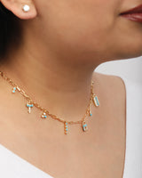 Timeless Sparkle Charms Necklace - Turquoise