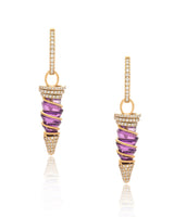 Carved Amethyst Earrings in 18k Gold