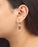 Carved Amethyst Earrings in 18k Gold