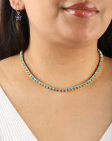 Timeless Sparkle Trio-Tennis Necklace - Turquoise