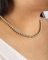 Timeless Sparkle Trio-Tennis Necklace - Turquoise