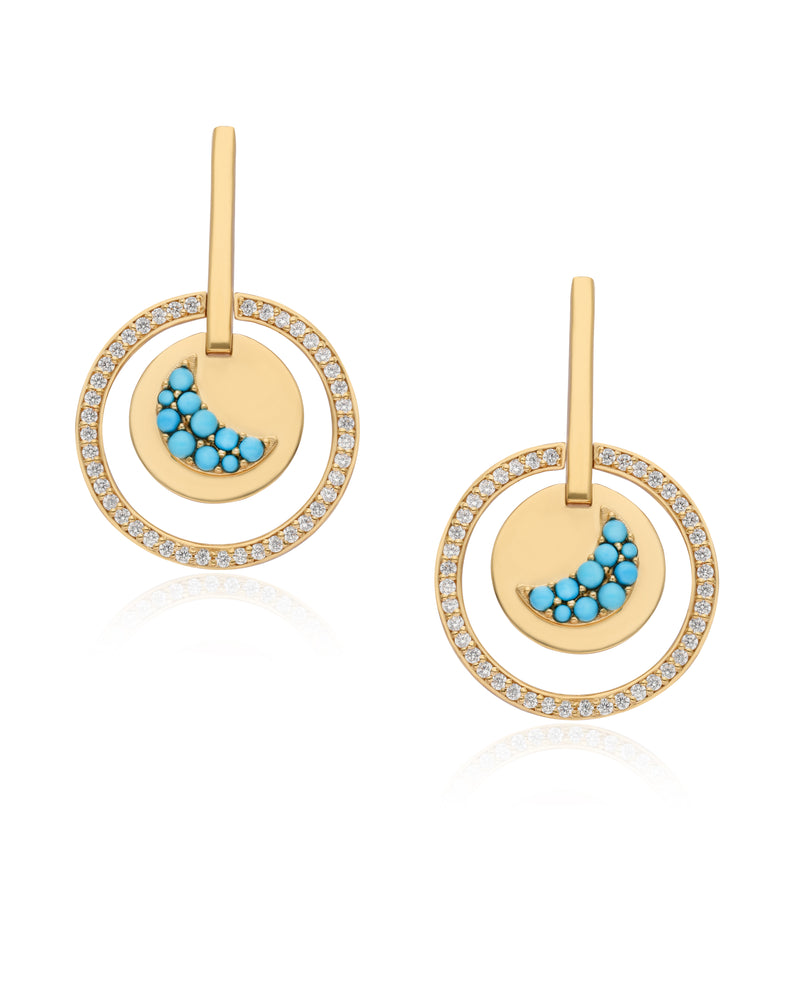 Timeless Sparkle Earrings - Crescent