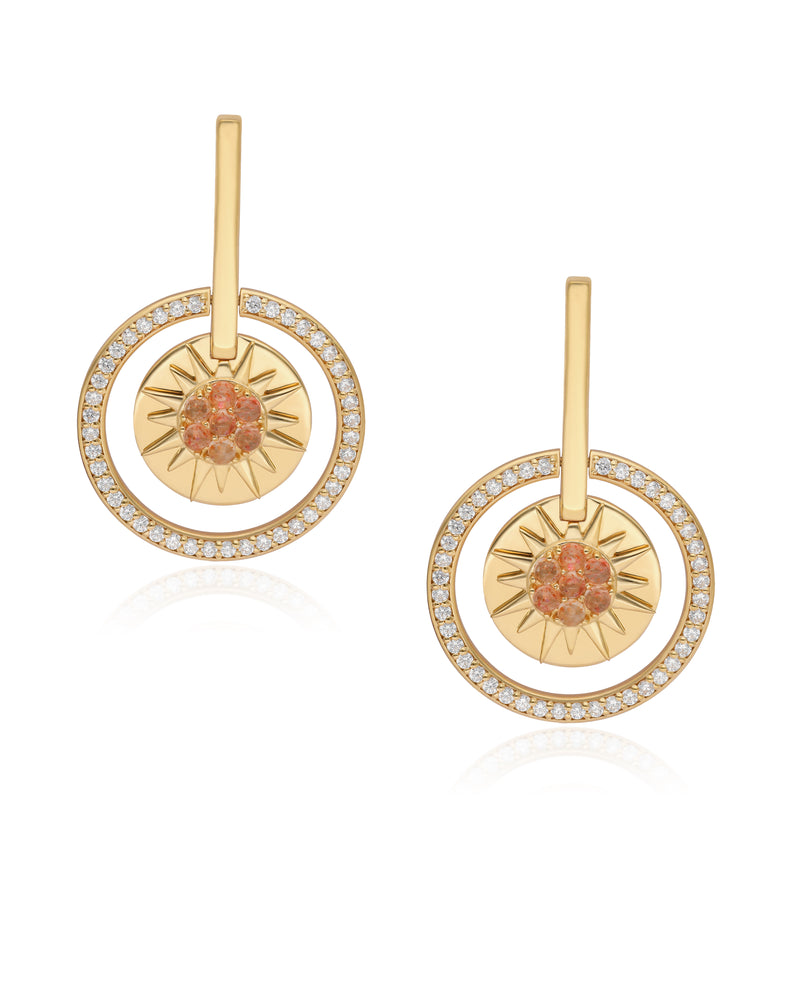 Timeless Sparkle Vermeil Earrings - Sunrise