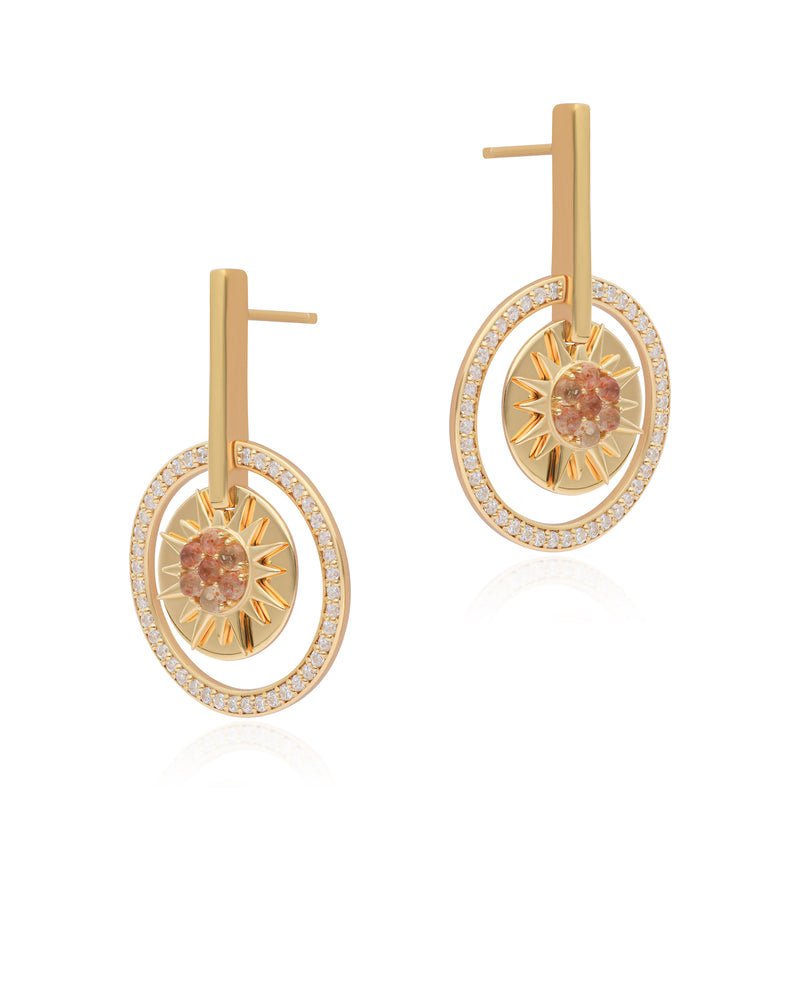 Timeless Sparkle Vermeil Earrings - Sunrise