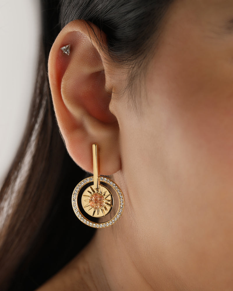 Timeless Sparkle Vermeil Earrings - Sunrise