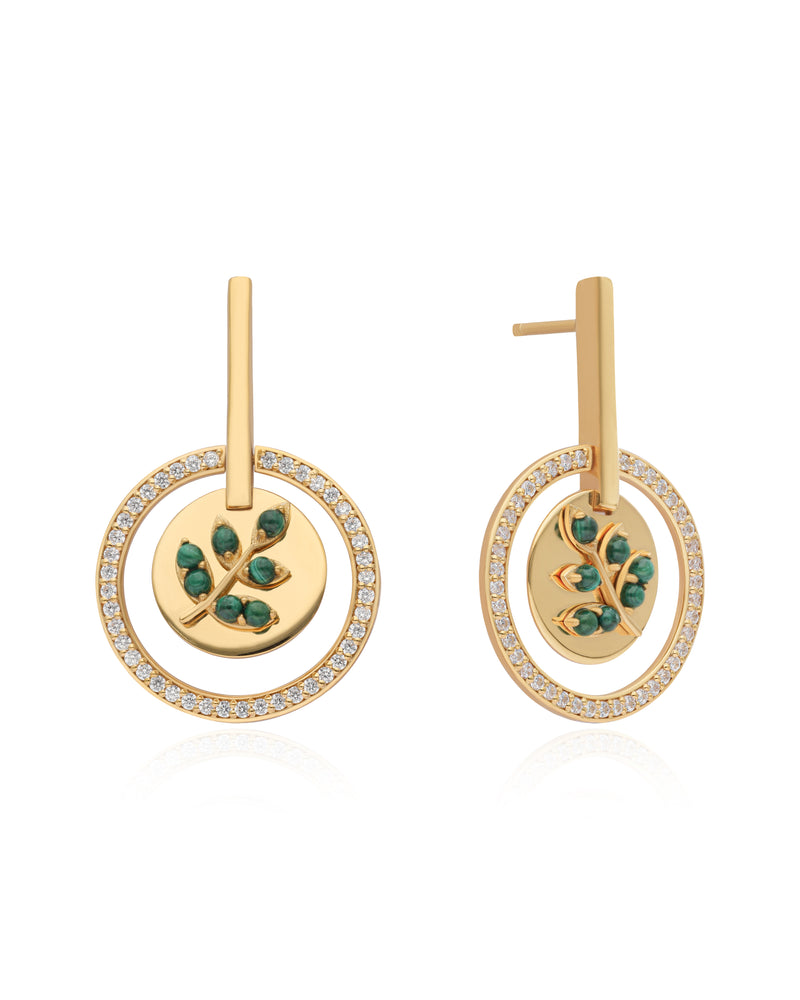 Timeless Sparkle Vermeil Earrings - Olive Branch