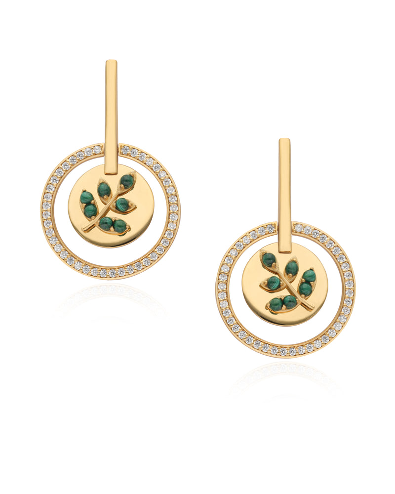 Timeless Sparkle Vermeil Earrings - Olive Branch