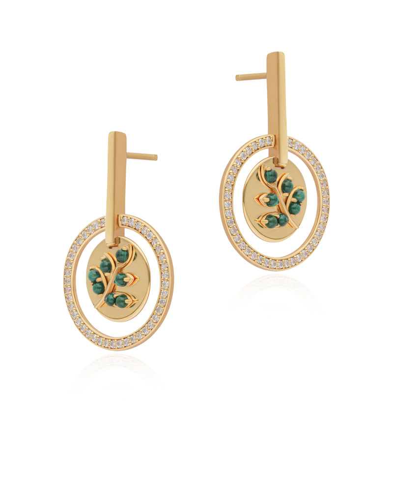 Timeless Sparkle Vermeil Earrings - Olive Branch