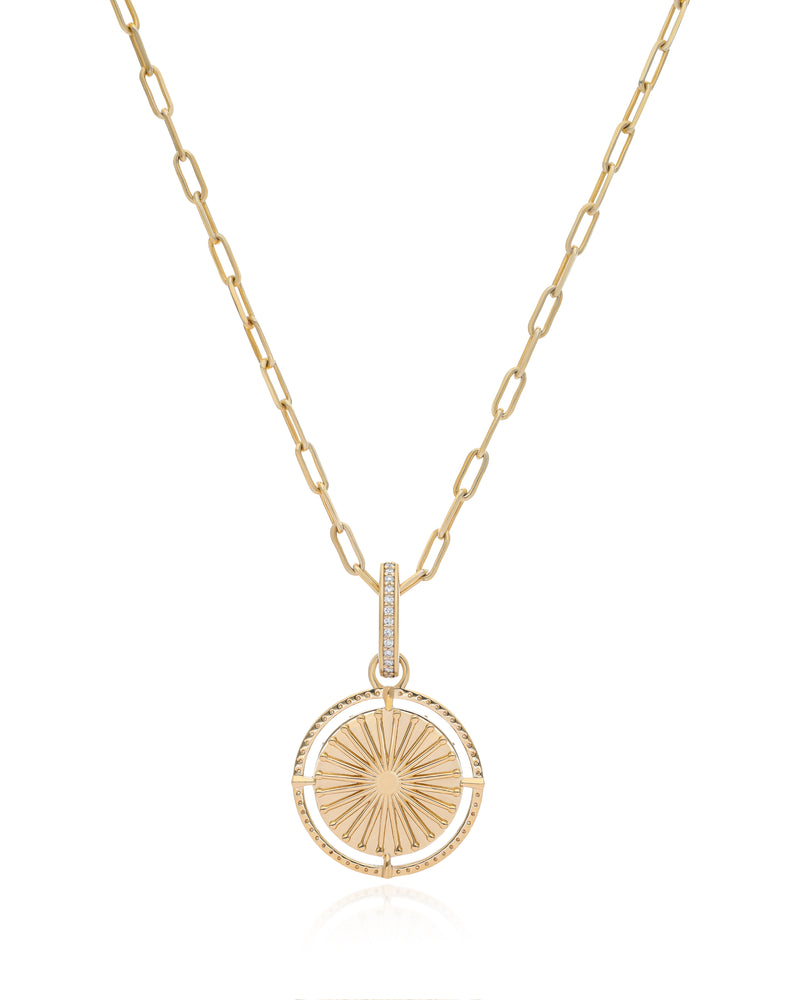 Venus 14K Gold Diamond Medallion