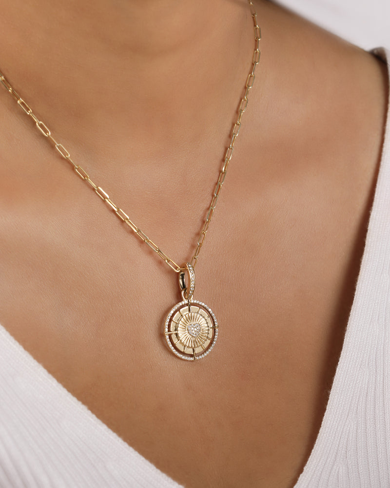 Venus 14K Gold Diamond Medallion