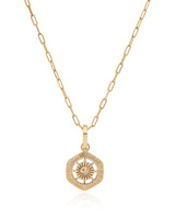 Moonlit 14k Gold Diamond Medallion