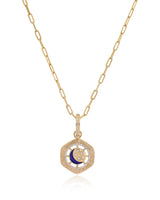 Moonlit 14k Gold Diamond Medallion